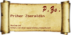 Priher Zseraldin névjegykártya